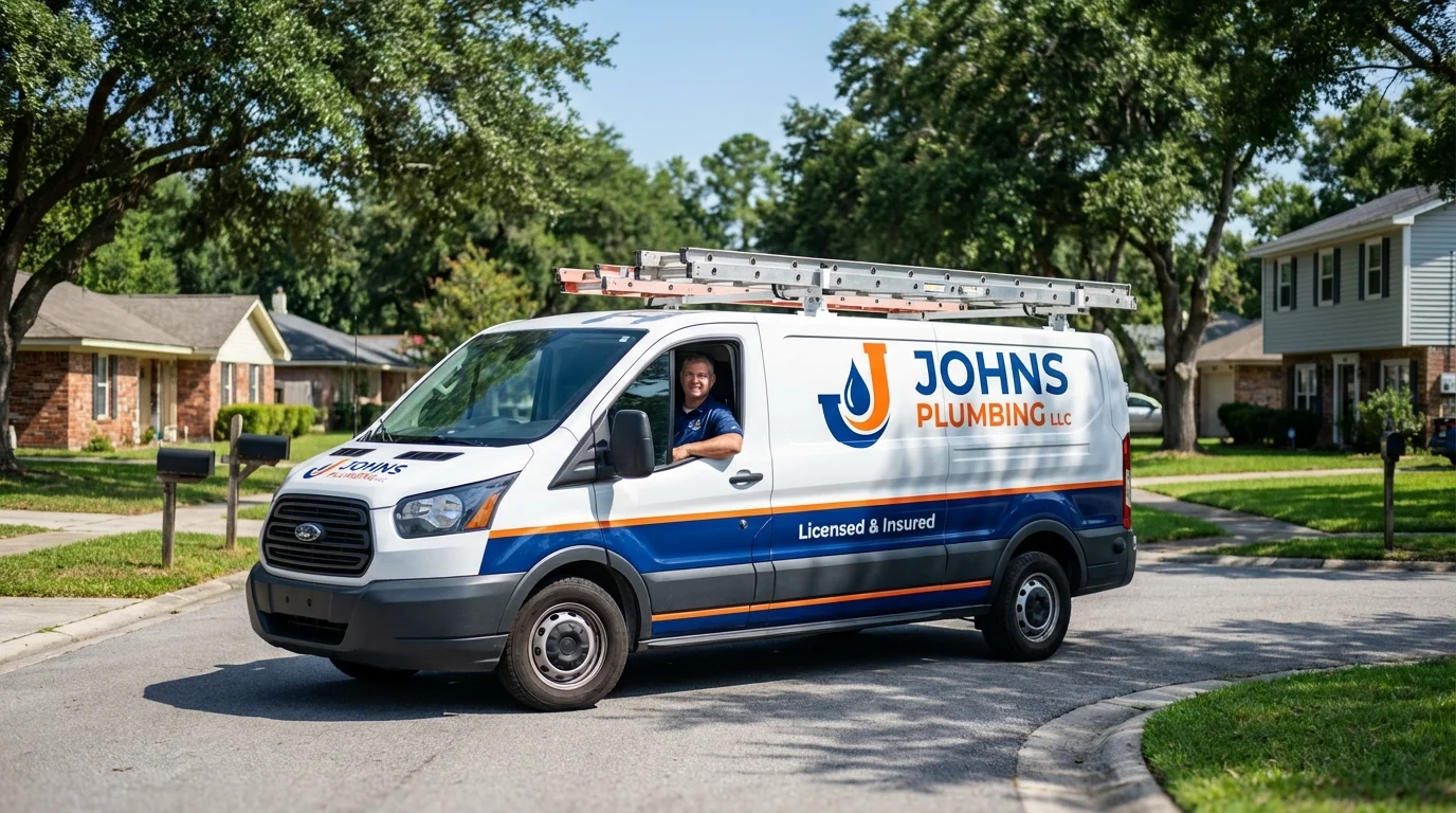 Johns Plumbing LLC service van in Nicholasville, KY